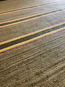 Maury Sline 9x12 Handwoven Grey and Yellow Striped Jute Rug | Banana Manor Rug Company