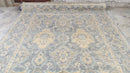 Melissa 8x10 Aqua and Gold Hand-Knotted Oushak Rug | Banana Manor Rug Company