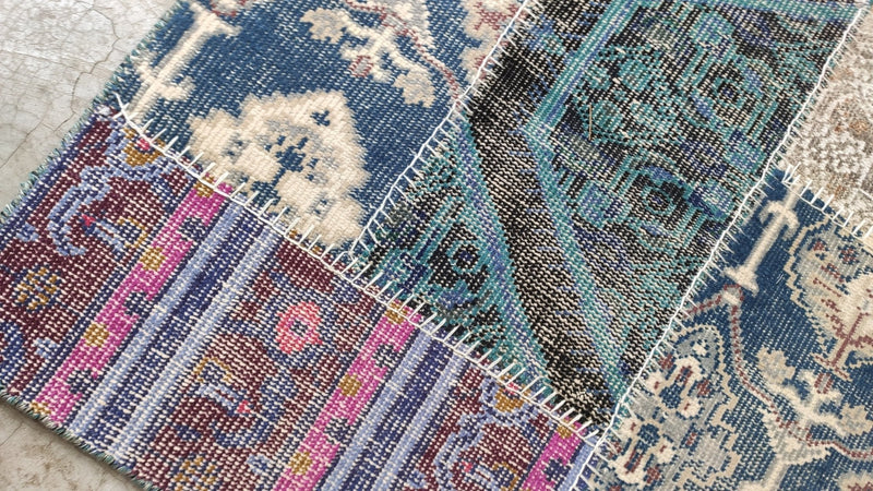 Mona Lisa 9x12 Multi-Colored Hand-Knotted Patched Rug | Banana Manor Rug Company