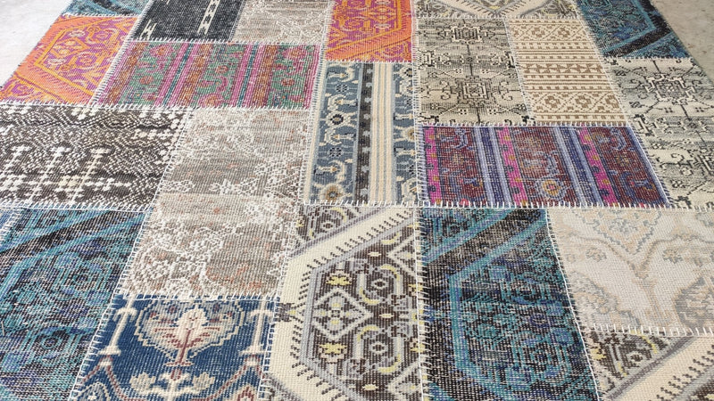Mona Lisa 9x12 Multi-Colored Hand-Knotted Patched Rug | Banana Manor Rug Company