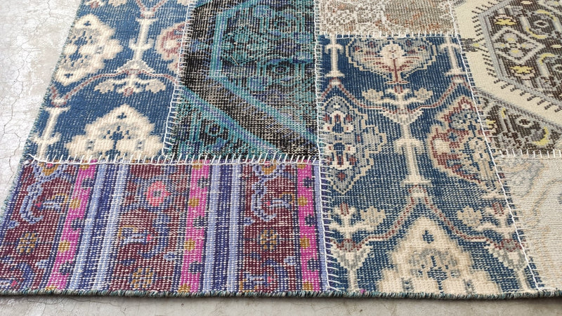 Mona Lisa 9x12 Multi-Colored Hand-Knotted Patched Rug | Banana Manor Rug Company