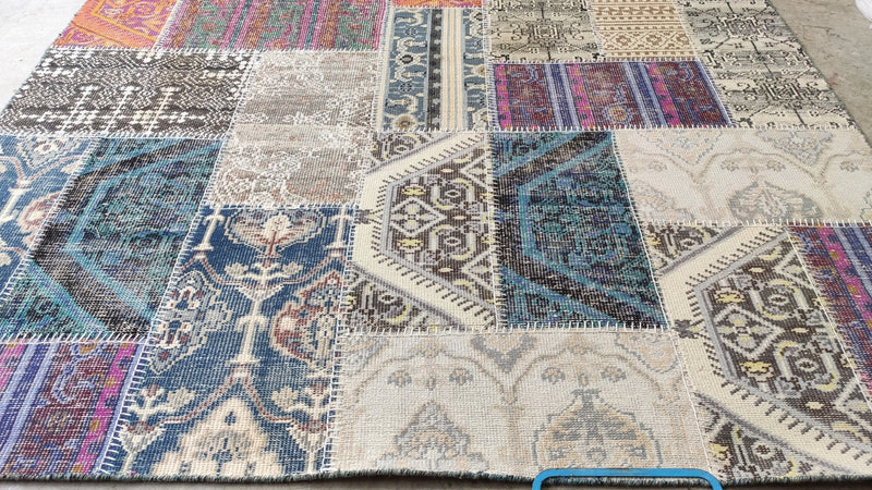 Mona Lisa 9x12 Multi-Colored Hand-Knotted Patched Rug | Banana Manor Rug Company