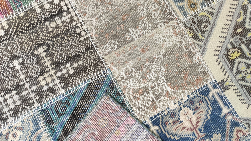 Mona Lisa 9x12 Multi-Colored Hand-Knotted Patched Rug | Banana Manor Rug Company