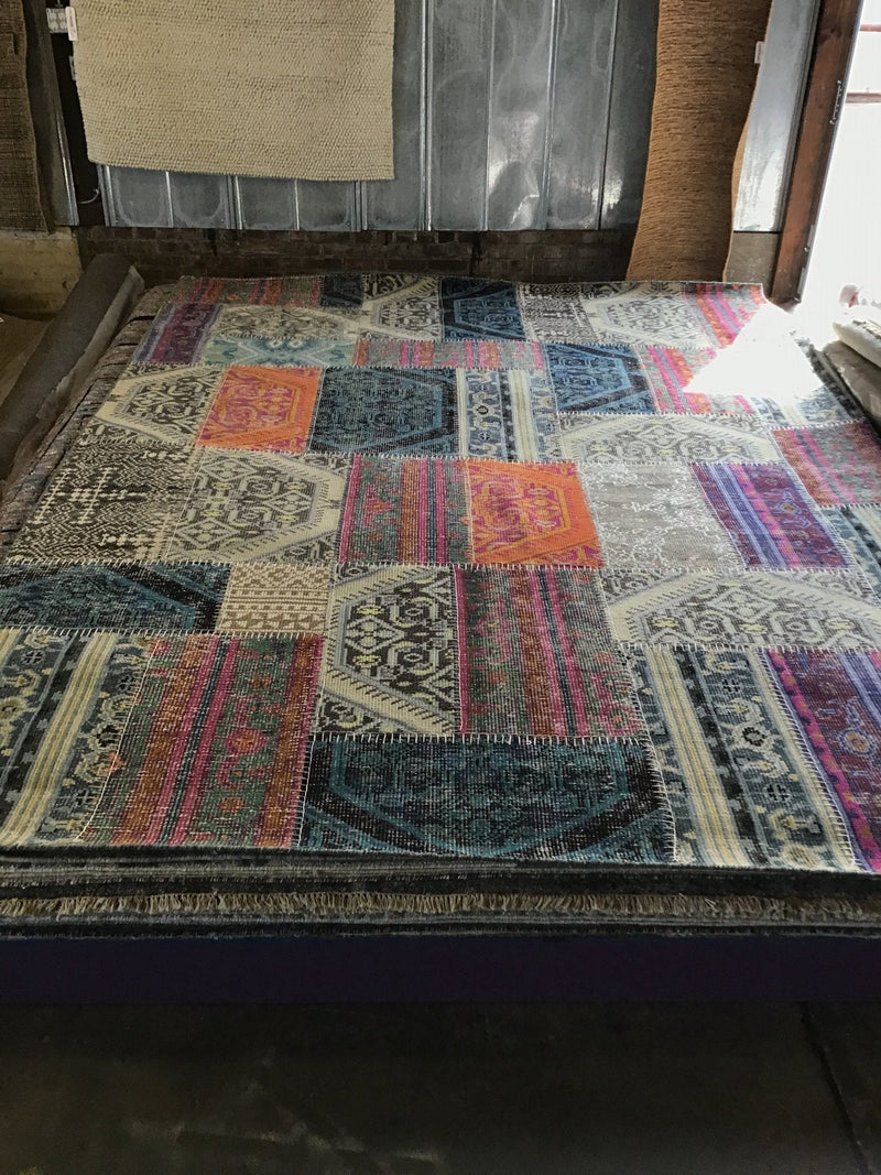 Mona Lisa 9x12 Multi-Colored Hand-Knotted Patched Rug | Banana Manor Rug Company