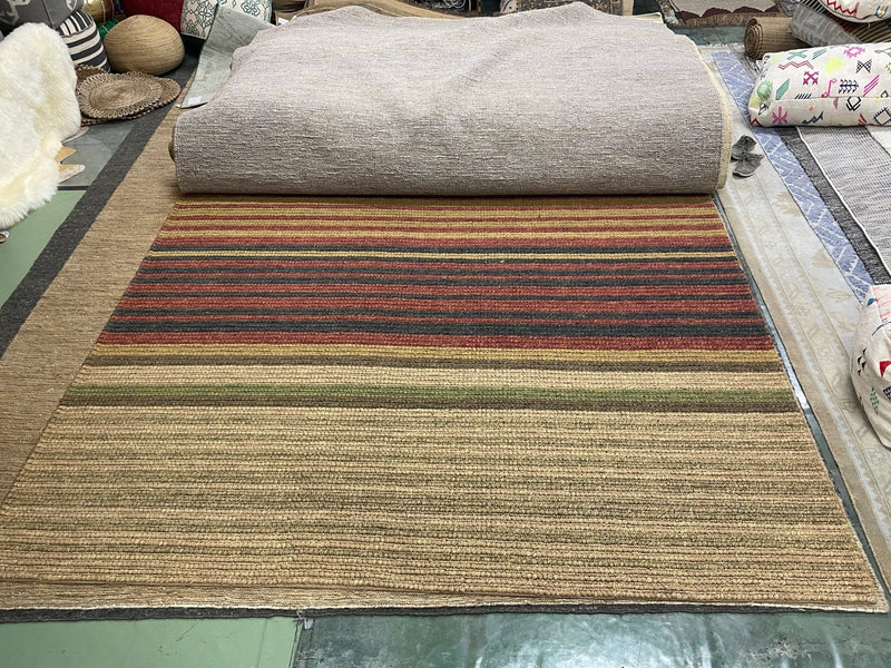 Oscar Goldman 10x13.6 Loop Striped Rug | Banana Manor Rug Company