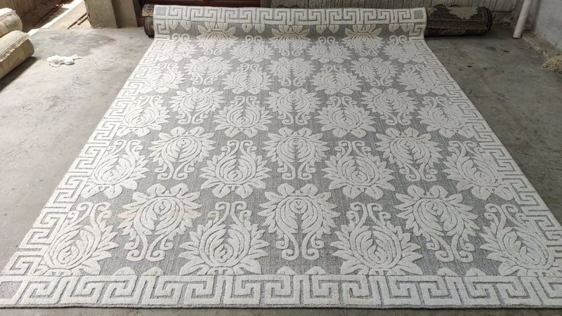 Painkiller 8x12 Silver and Grey Handwoven Rug | Banana Manor Rug Company