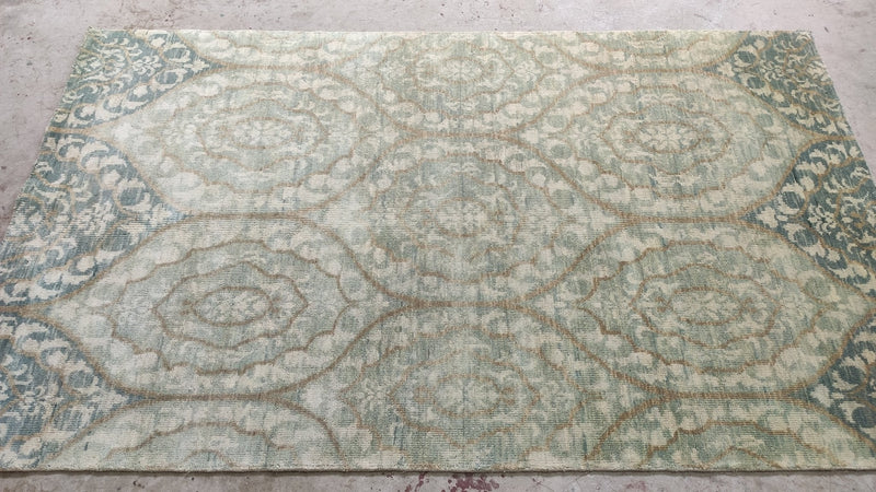 Pandora 5x7.9 Greenish Grey Hand-Knotted Modern Rug | Banana Manor Rug Company