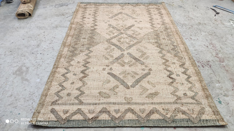 Ronan T. 3.6x7.9 Handwoven Natural Kilim Jute Runner