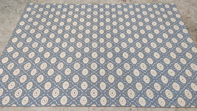 Rosa Reynolds 5.3x7.6 Blue and Grey Modern Handwoven Durrie Rug | Banana Manor Rug Company