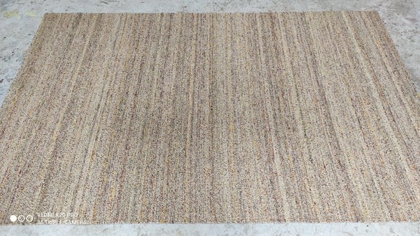 Rosie 5.3x8.3 Handwoven Beige Durrie Rug | Banana Manor Rug Company