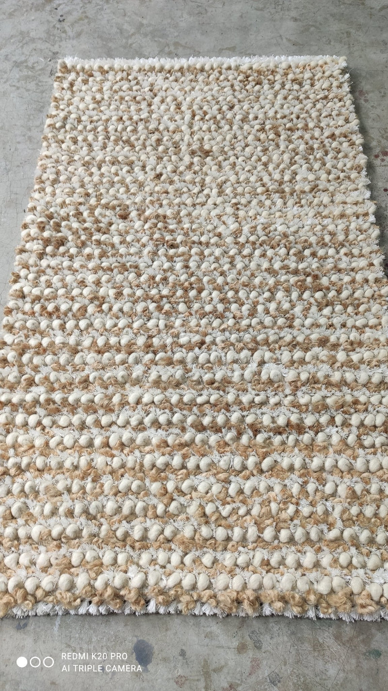 Sherlanda Bradley 2.3x4/2.6x8.3/3x4.9/3x5 Handwoven Ivory and Natural Jute Shaggy Rug | Banana Manor Rug Company