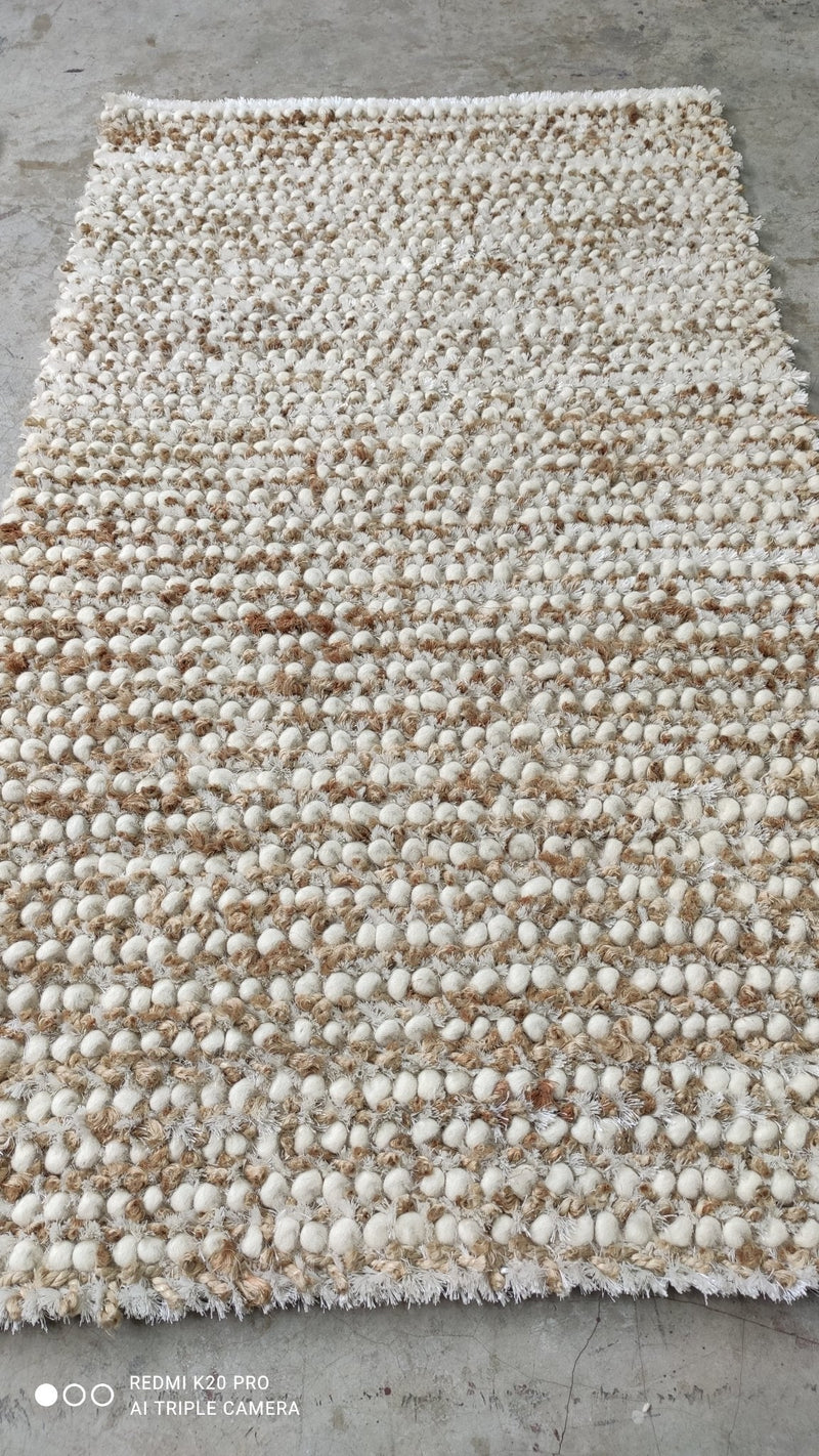 Sherlanda Bradley 2.3x4/2.6x8.3/3x4.9/3x5 Handwoven Ivory and Natural Jute Shaggy Rug | Banana Manor Rug Company