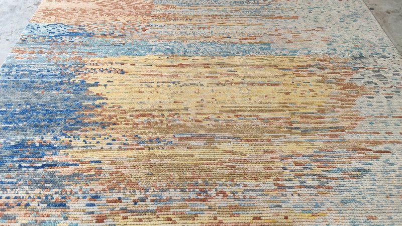 Thea Sofie Loch Naess 8x10.6 Multi-Colored Hand-Knotted Abstract Rug | Banana Manor Rug Company