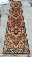 Warhol 2.6x11.9 Rust and Ivory Hand-Knotted Serapi Runner | Banana Manor Rug Company