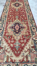 Warhol 2.6x11.9 Rust and Ivory Hand-Knotted Serapi Runner | Banana Manor Rug Company