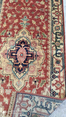 Warhol 2.6x11.9 Rust and Ivory Hand-Knotted Serapi Runner | Banana Manor Rug Company